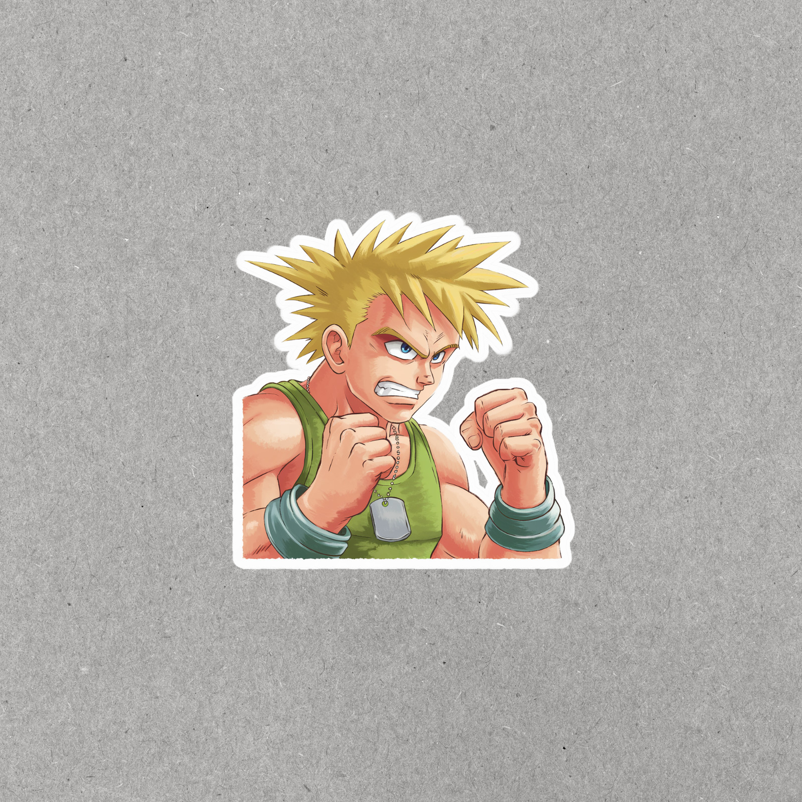 Retro Pixel Art Street Fighter Guile Video Game Sticker #5669