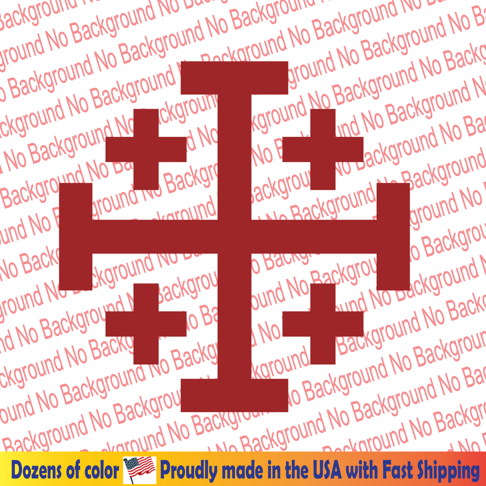 Jerusalem Five-fold Cross Vinyl Decal Die Cut Sticker Christian Religious FY174