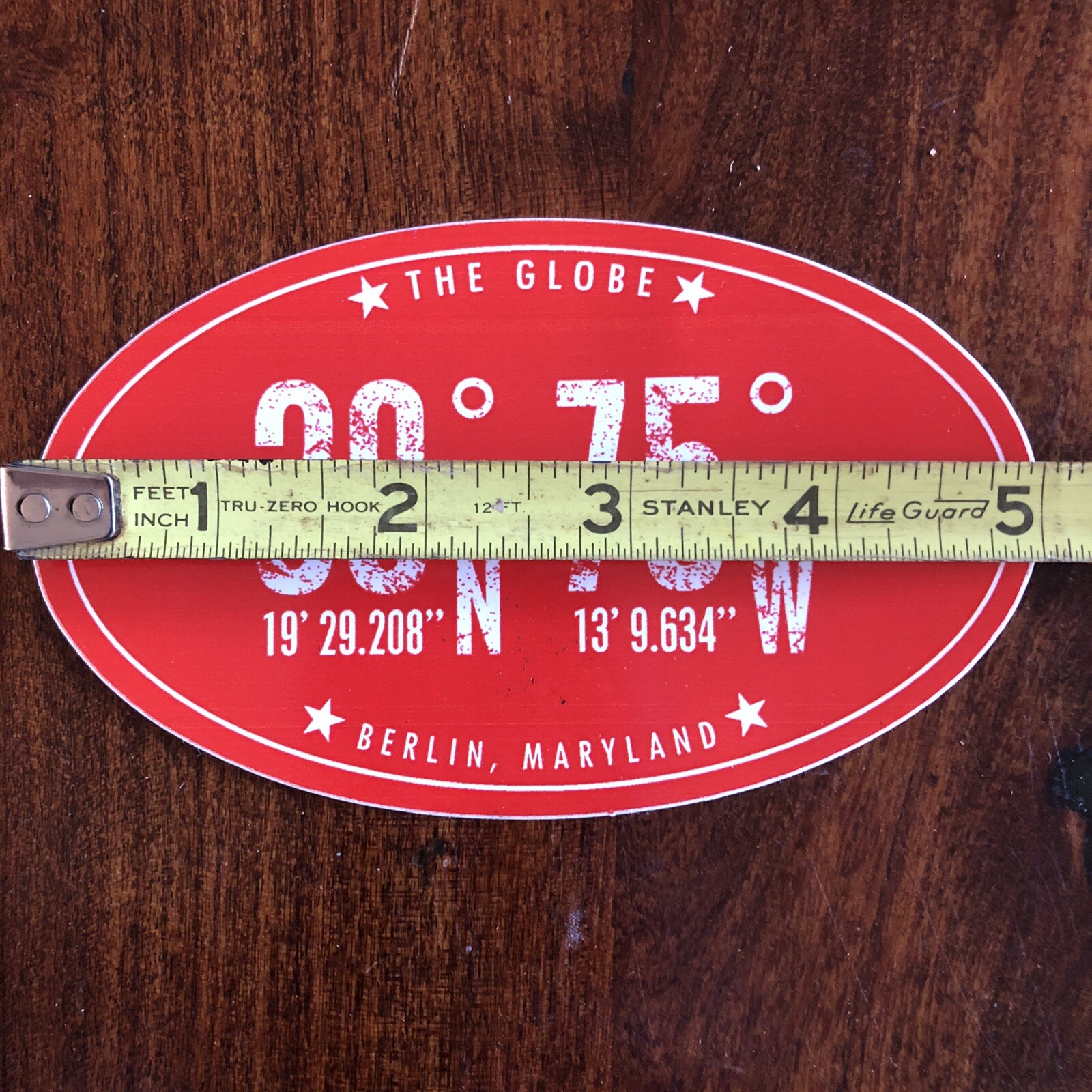 Berlin Maryland Latitude Longitude Vinyl Sticker