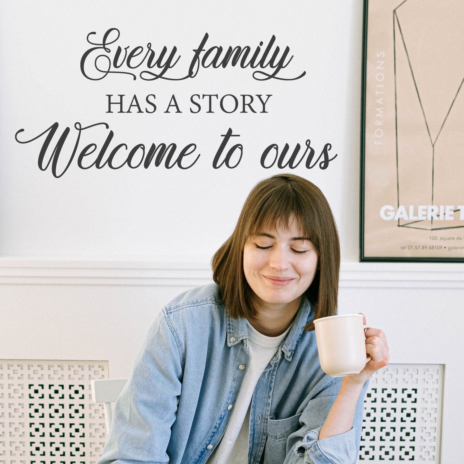 Every Family has a story Welcome to Ours Family Wall Decal Sticker Quote