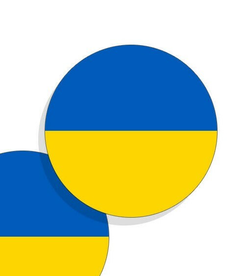 Ukraine Flag Stickers Flag Decals Round Indoor Outdoor Circles 4 pack Ukraine
