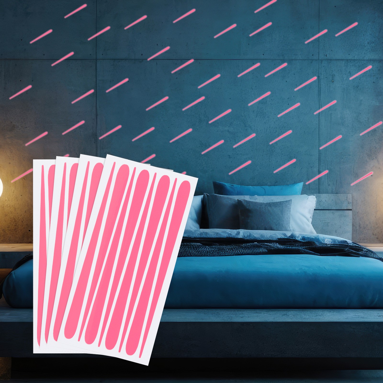32 Pcs Glow in the Dark Star Stickers, Shooting Star Luminous Decor, Pink