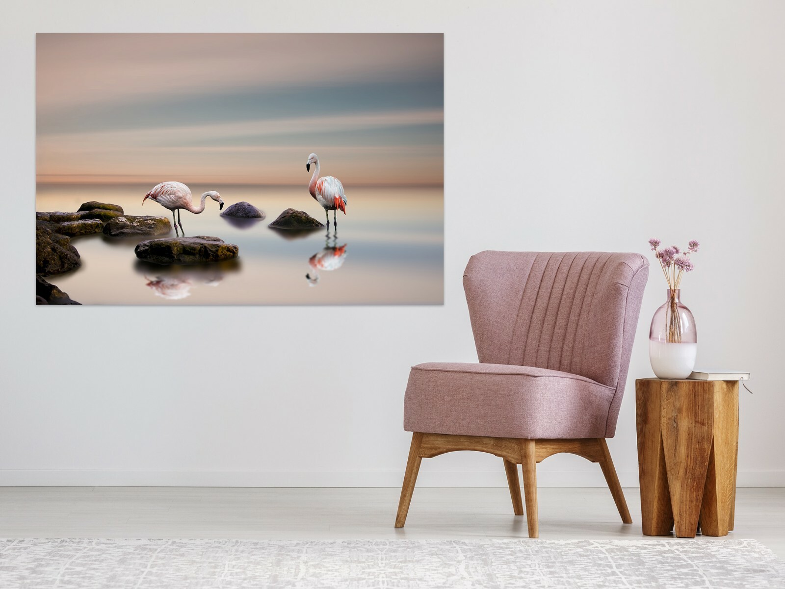 3D Pink Flamingo Lake B536 Wall Stickers Vinyl Wallpaper Mural Wall Murals Amy