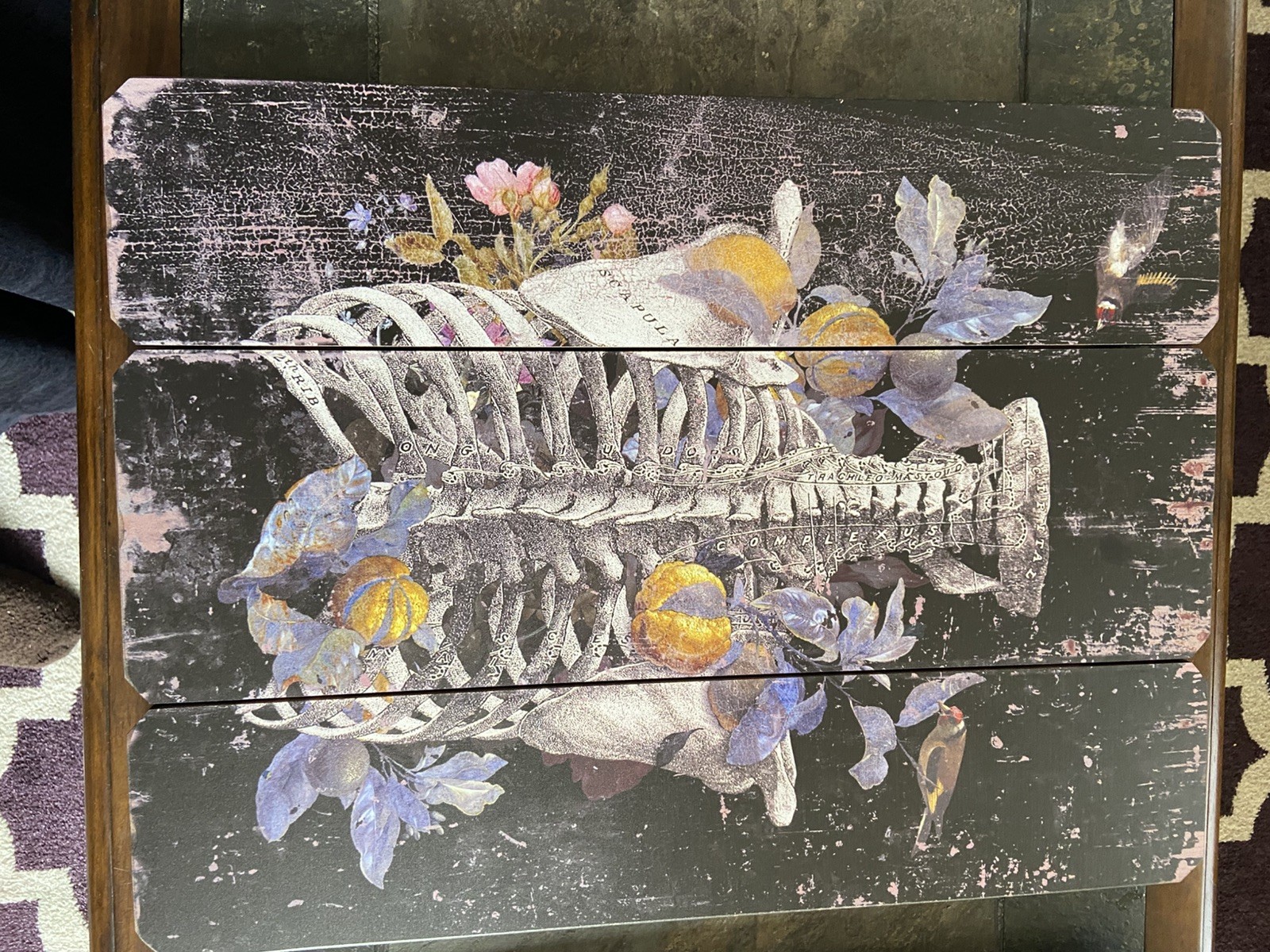 12×16 Flooreal Gothic Wall Art Home Decor Skeleton, a set of 2