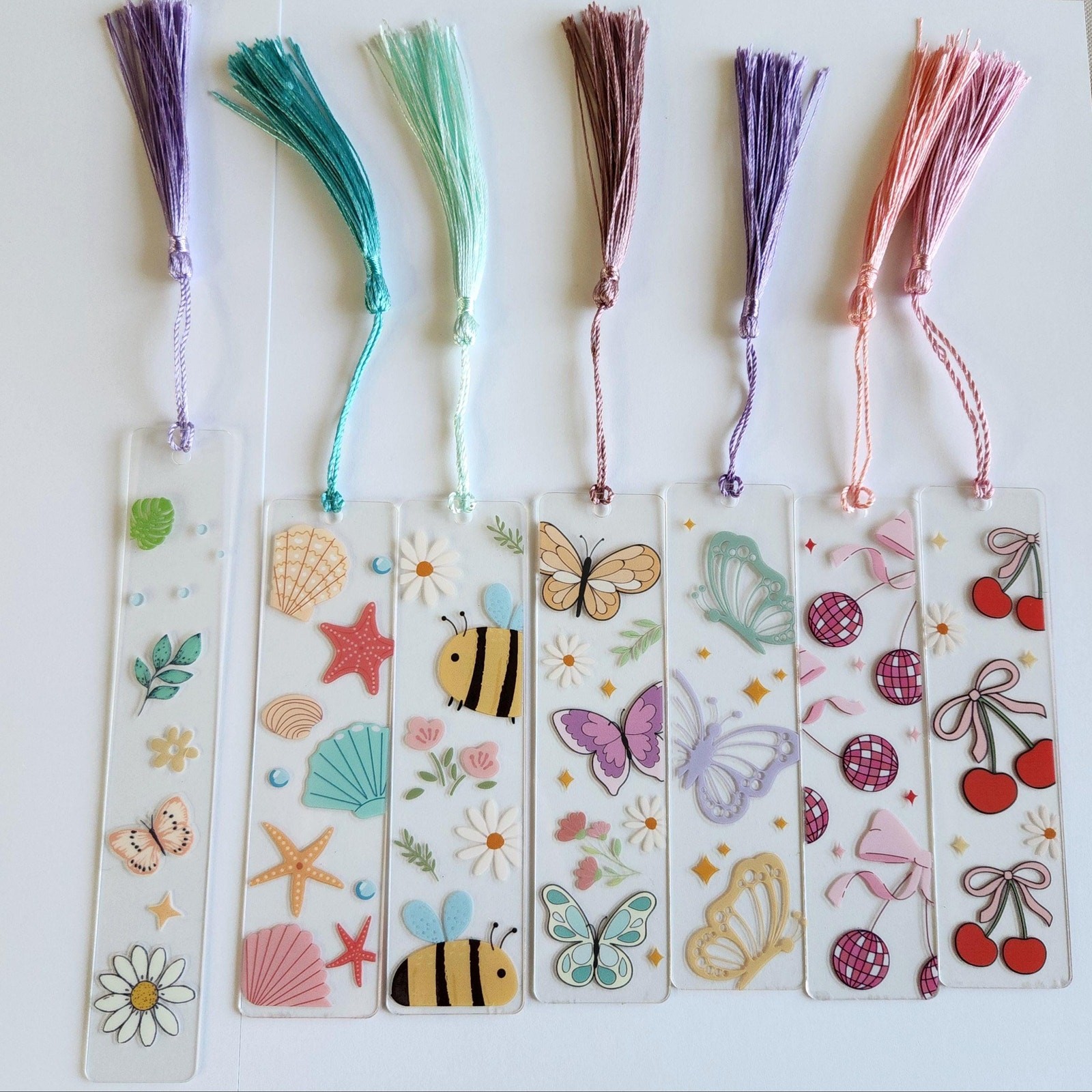 Butterfly Daisy Flower Bookmark Clear Acrylic Cute Coquette Bookish Gift For Her