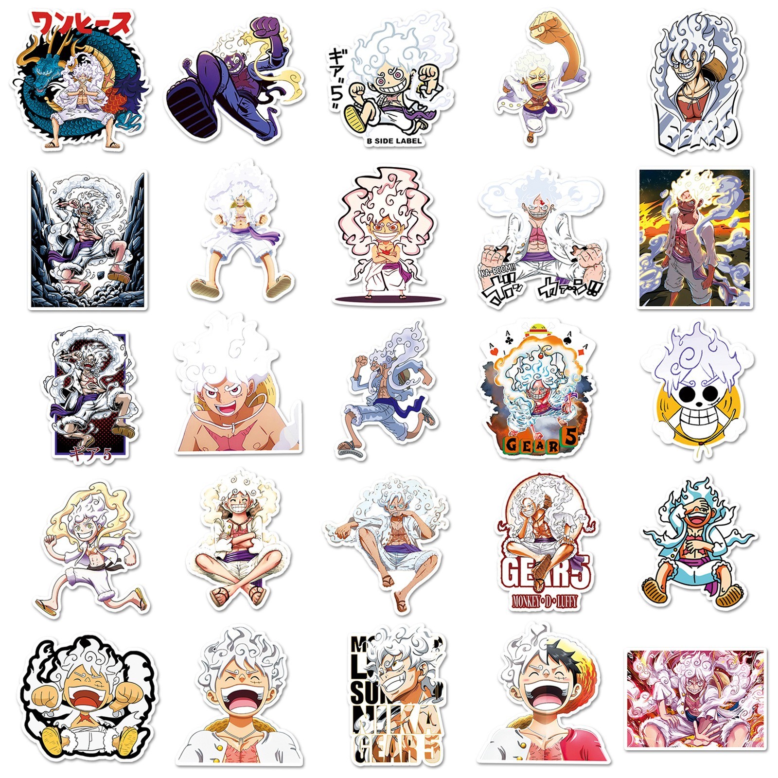 50 Anime Luffy One-Pcs Decals Popular Classic Anime Stickers Cartoon Waterproof