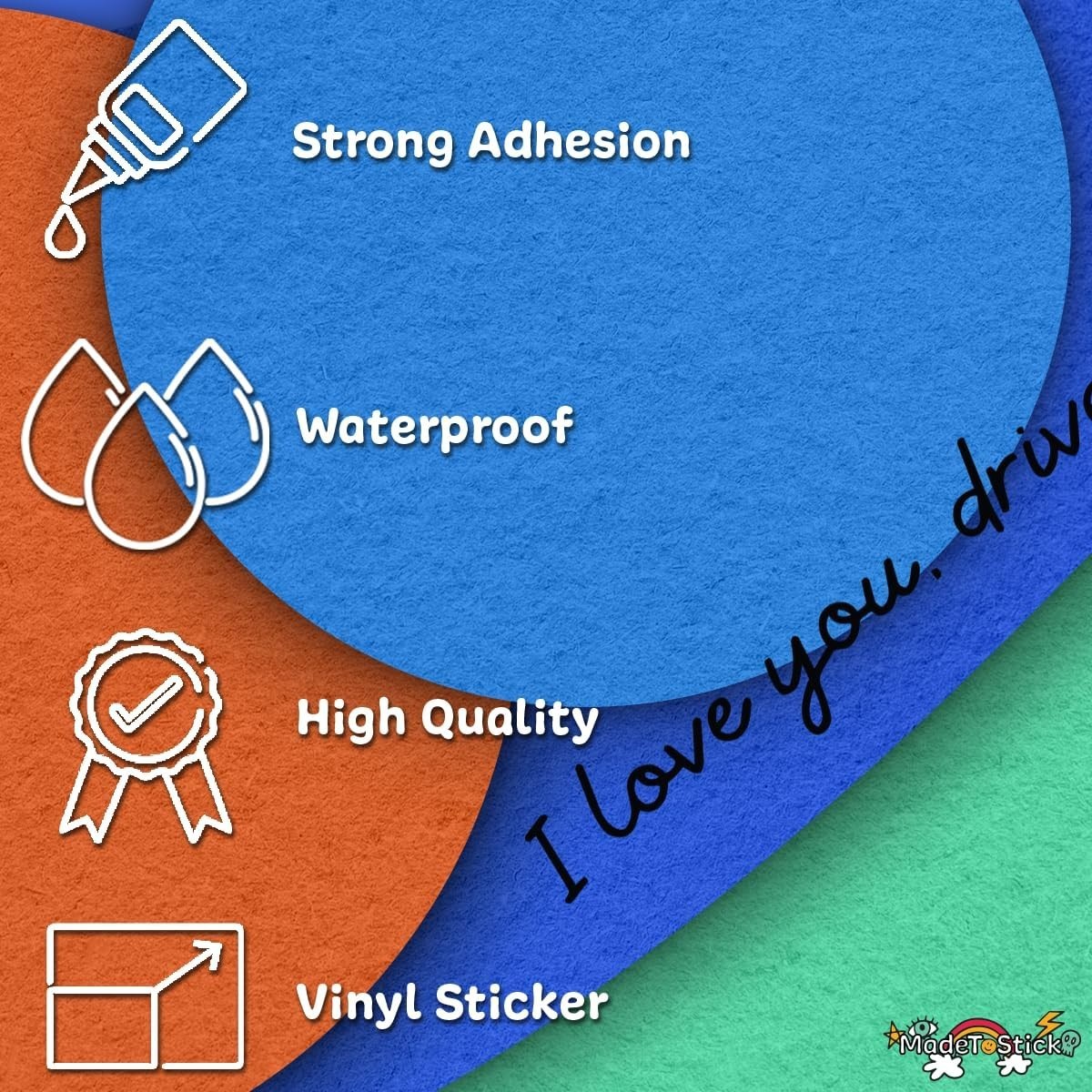 I Love You Red Heart 0.67" x 4.3" Sticker Vinyl Decal 4-Pack