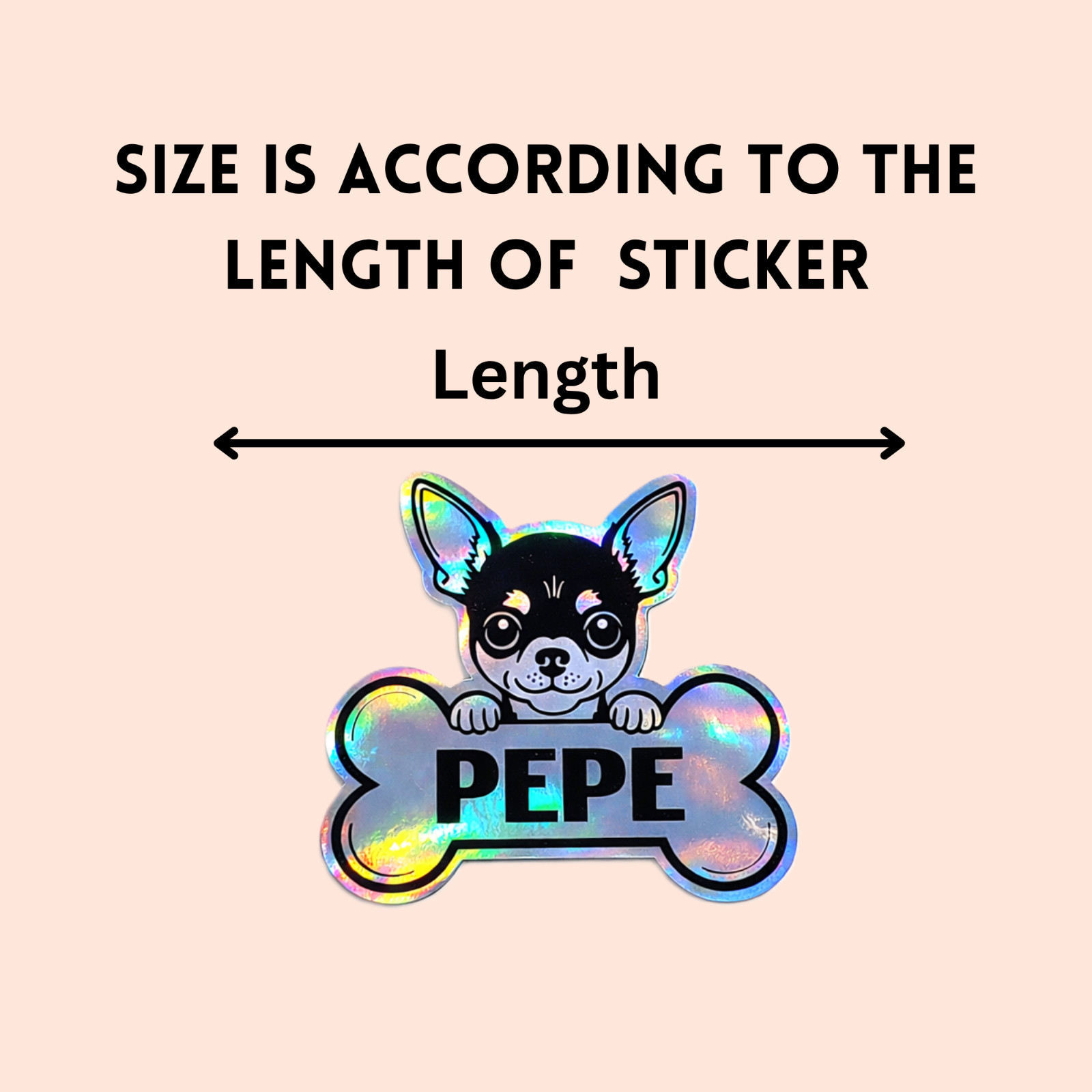 Holographic Personalized Dog Name Sticker, Custom Dog Breed Sticker, Dog Lovers