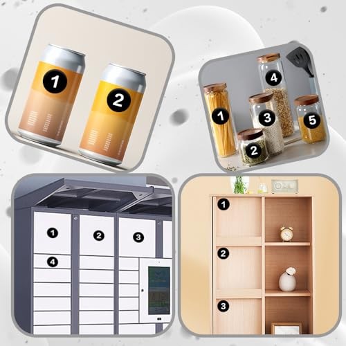 Number Stickers, Consecutive Number Stickers 1-50, 10 Sheets Round Black