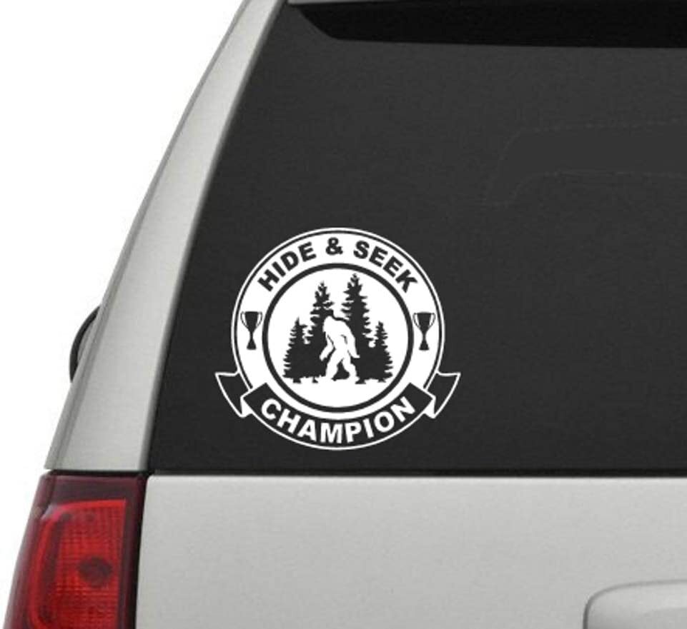 BERRYZILLA Bigfoot Hide and Seek Champion Decal Funny Sasquatch Vinyl Sticker