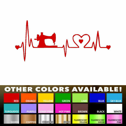 Sewing Heartbeat Lifeline Decal Sticker for Home Car Window Wall Door Laptop Mac