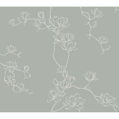 Magnolia Home Magnolia Branches Wallpaper 27×27 Eucalyptus. Washable