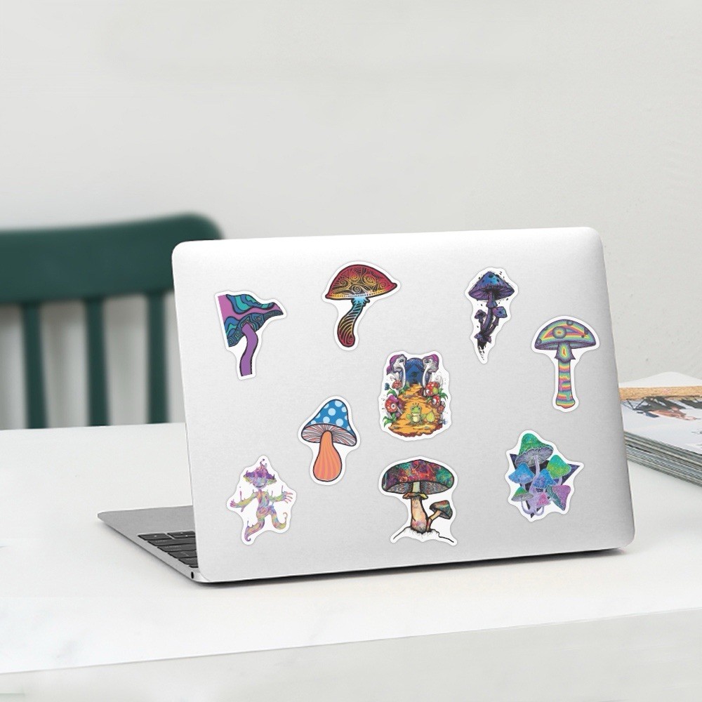 20 Random Psychedelic Mushroom Stickers Trippy Art Laptop Decals Free Shipping!