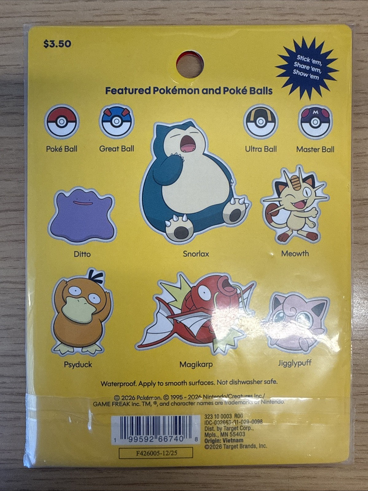 🚀 Pokemon x Target 10 Ct. Puffy Sticker Set || New & In HAND