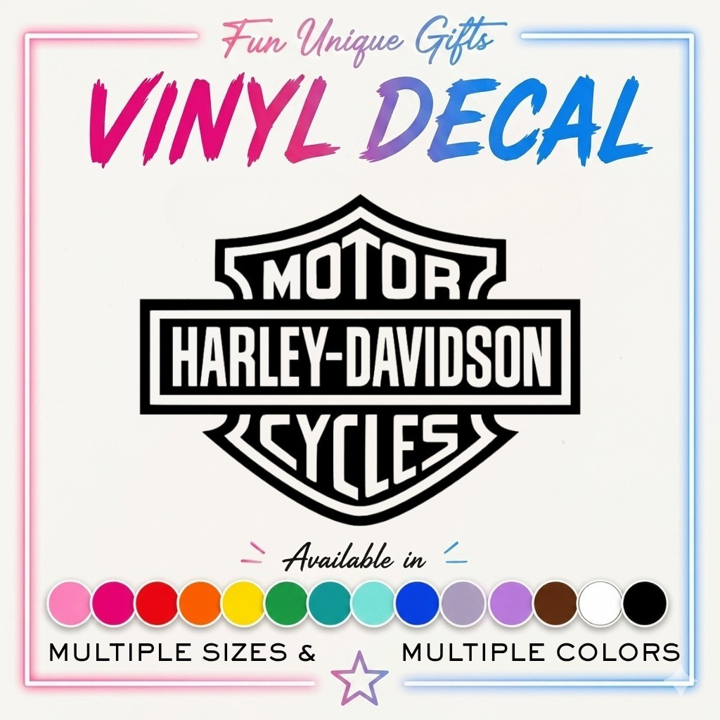 Harley Logo Vinyl Decal Sticker -Multiple Colors & Sizes- FREE SHIPPING
