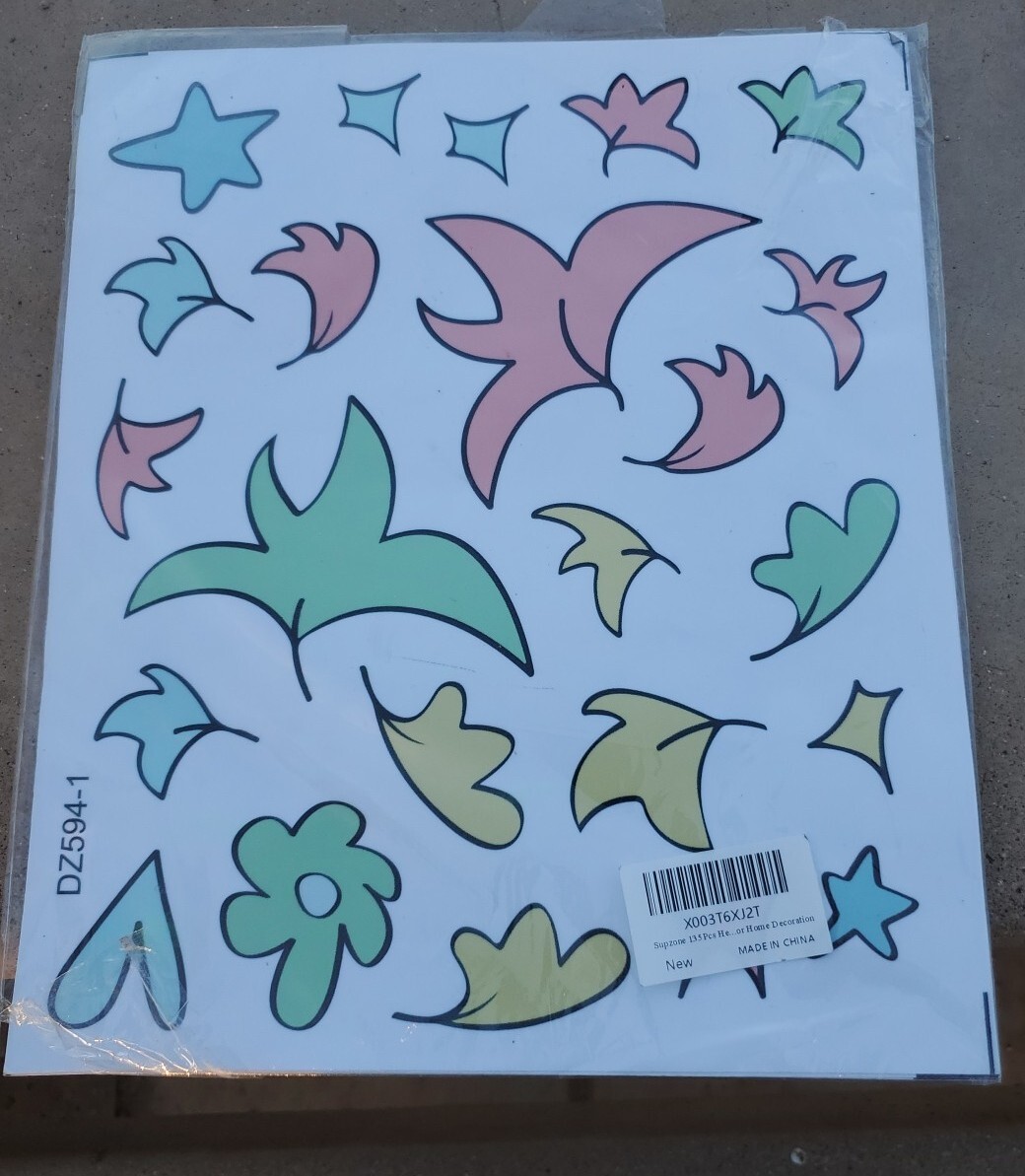 6 Sheets Of Colorful Wall Decals