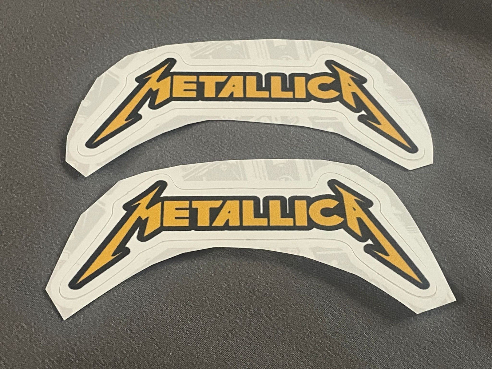 Lot (2) METALLICA 1 1/4" x 3 1/2" Band Logo STICKERS Fast! FREE SHIP! HETFIELD