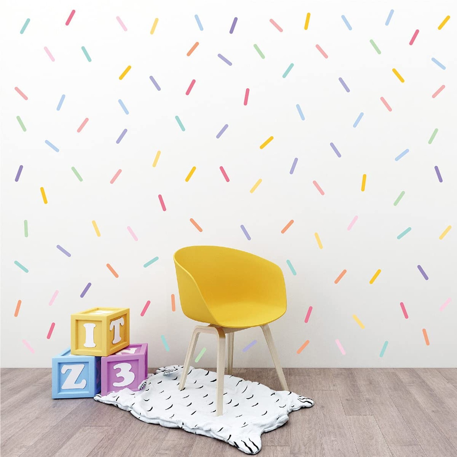 240pcs Confetti Strip Wall Decal Stickers for Kids Room Removable Confetti Sp…