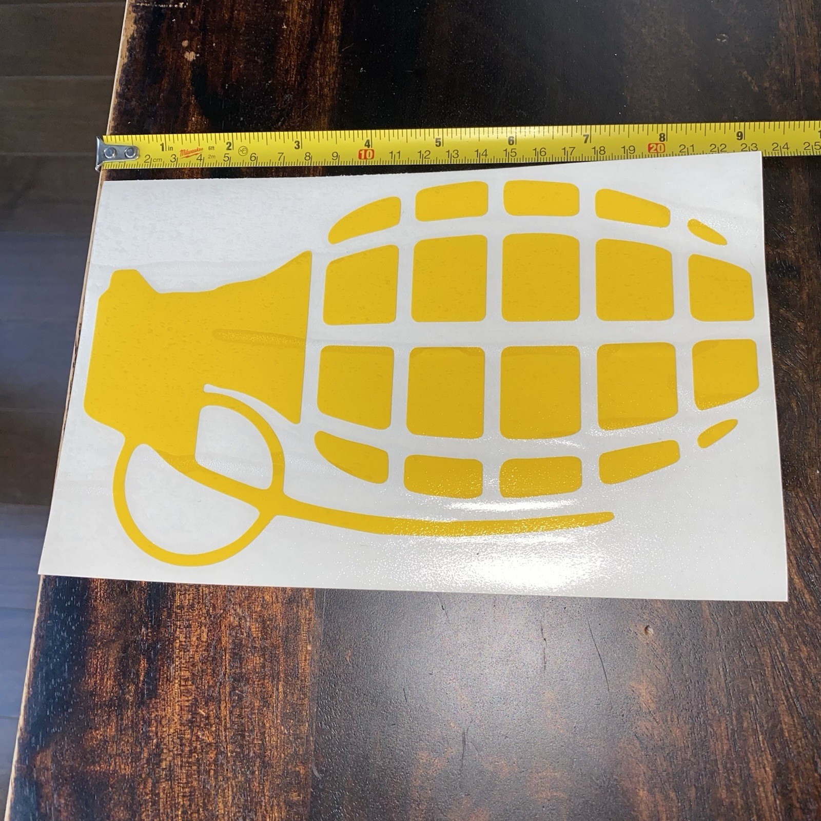 Lot of 2 GRENADE Vinyl Decals – 5 x 9 Yellow & Black
