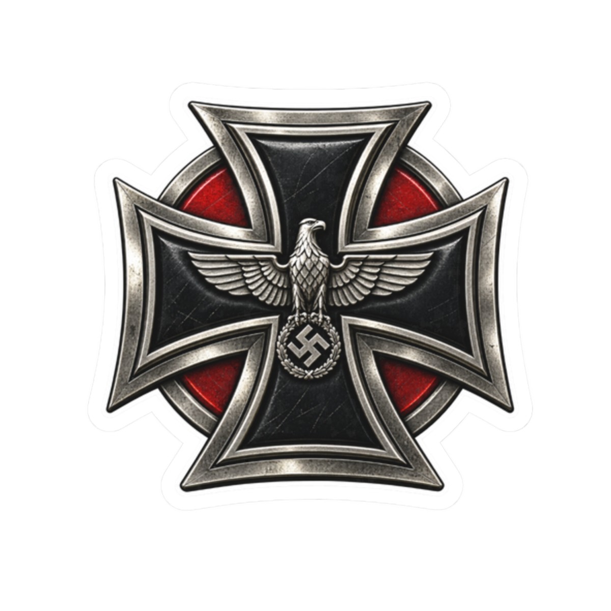german Ironic Iron Cross Sticker | Kiss-Cut Sticker