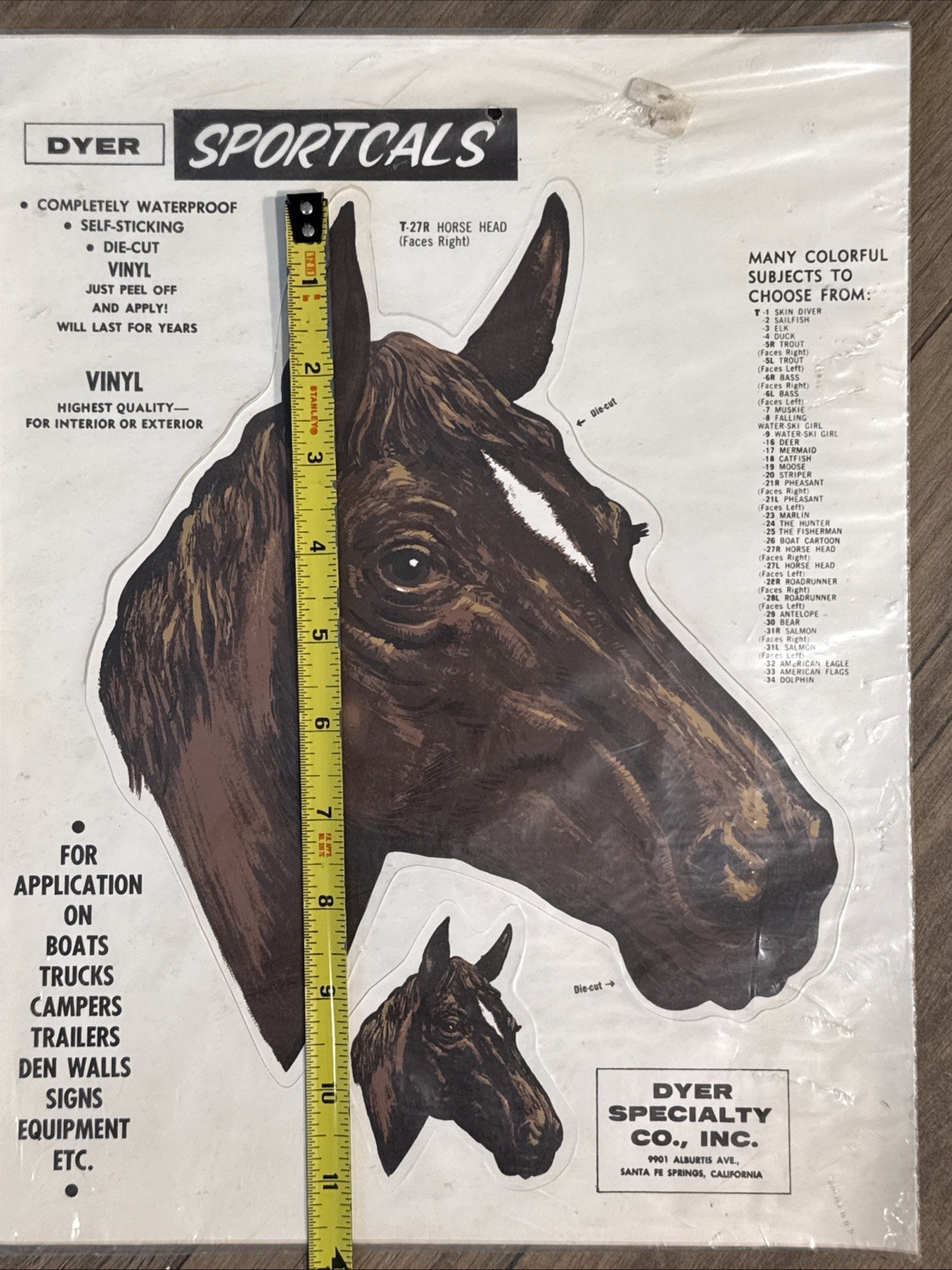 Lot of 4 Vintage 1960s 70s NOS Die Cut HORSE Decals Meyercord Equestrian Decor