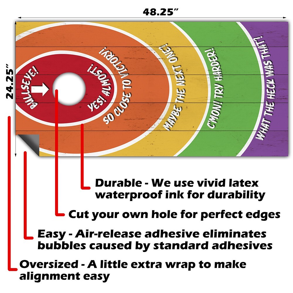 Challenge Circles Cornhole Bean Bag Board Wraps and Decals Vinyl Sticker