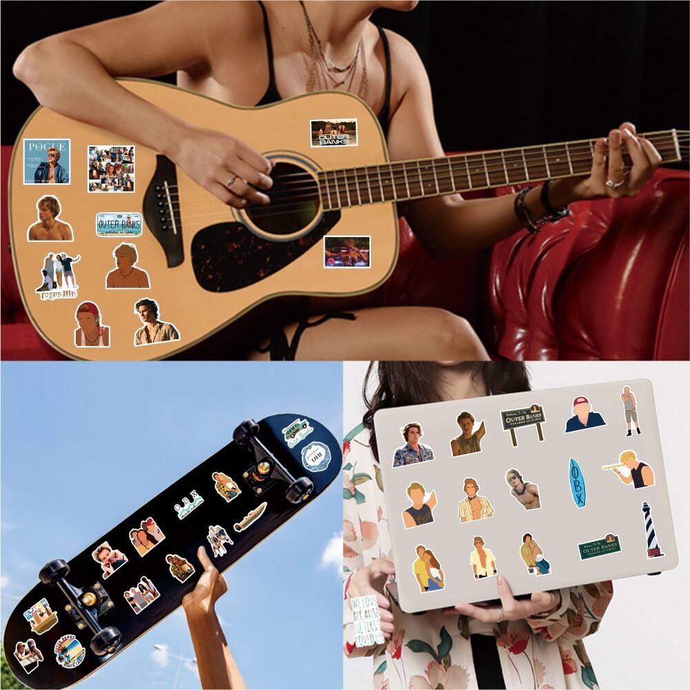 100Pcs Outer Banks Stickers for Kids Water Bottle Laptop Waterproof Scrapbooking