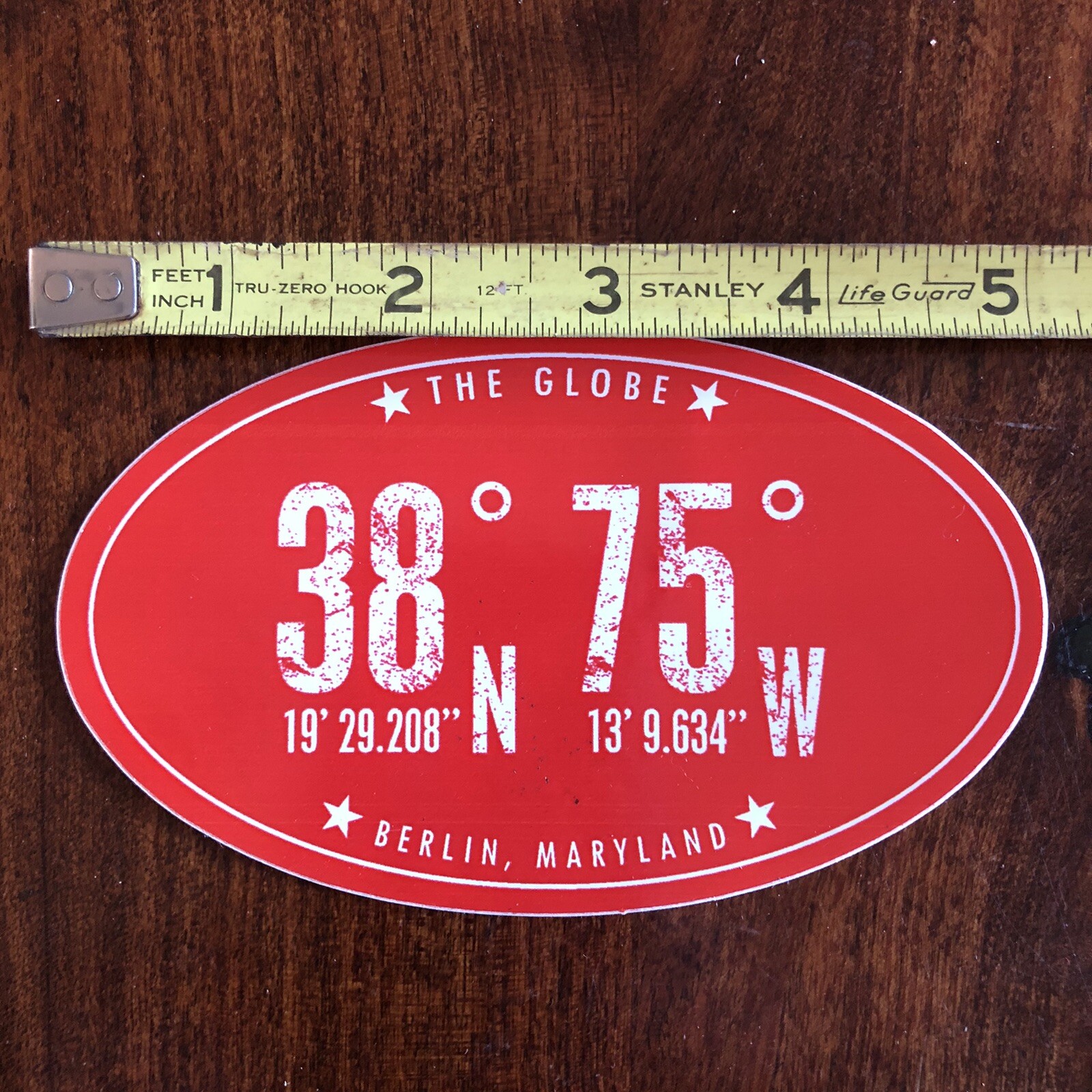 Berlin Maryland Latitude Longitude Vinyl Sticker