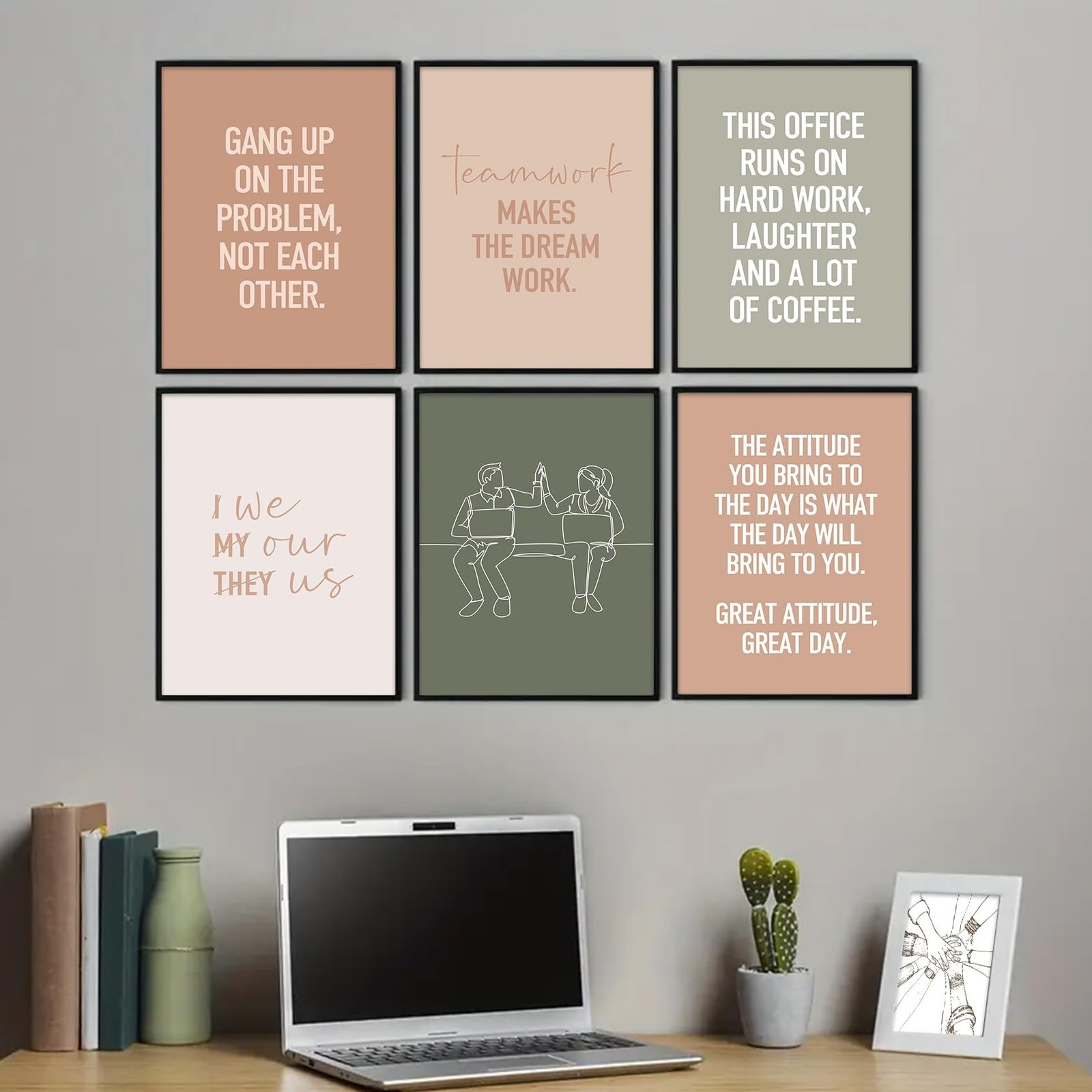 6Pcs Inspirational Office Wall Art Teamwork Motivational Wall Decor Positive …