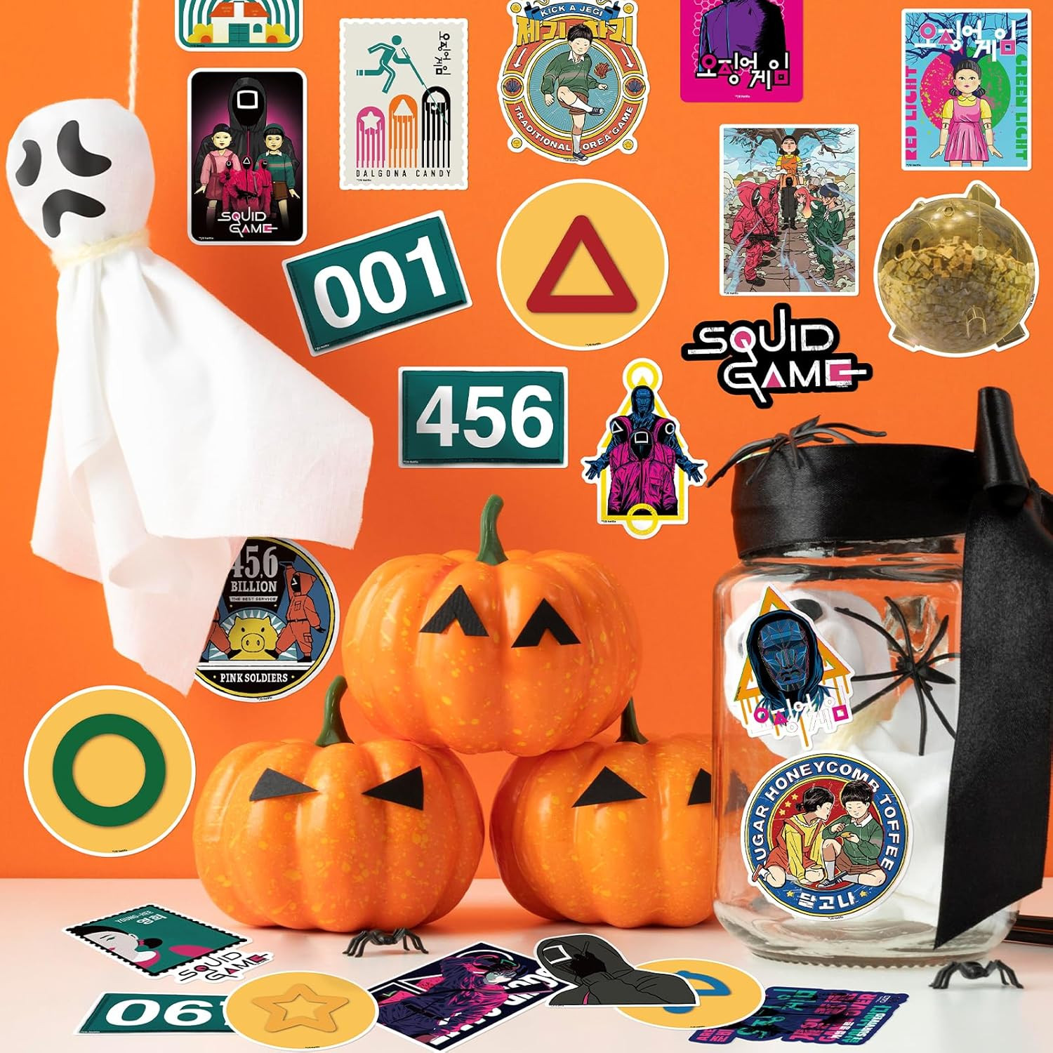 25-Piece Korean Survival Game Inspired Visual Elements Sticker Pack – Assorted M