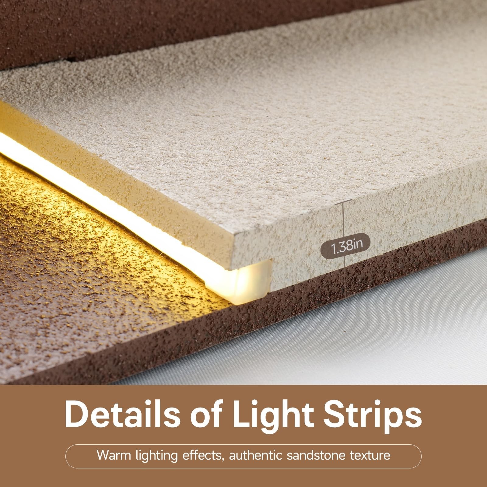 3D Textured LED Horizontal Wall Art Decor for Living Room, Large Lighted Neut…