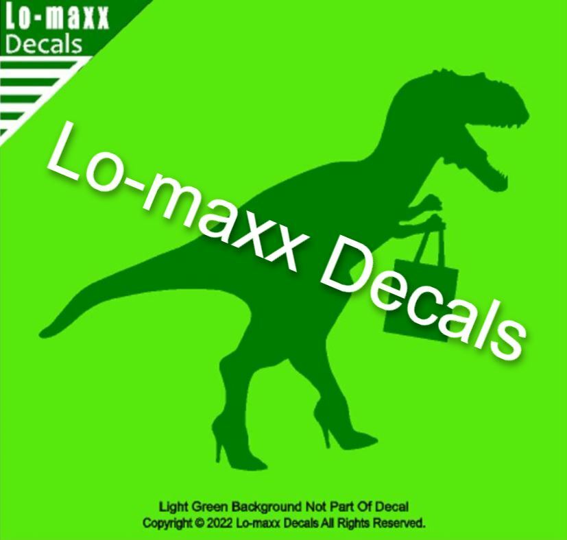 Fashion Conscious Dinosaur Custom Graphic Design Original Die Cut Vinyl Decal