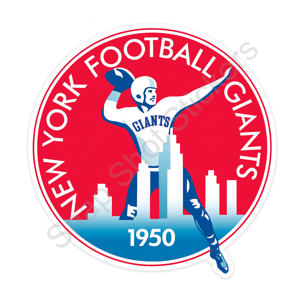 New York Blue Red Football Weather Resistant Vinyl Sticker/Decal 02