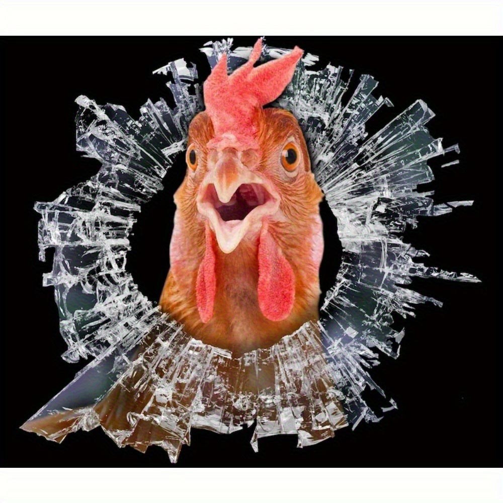Scratch-Proof Lightweight Compact Portable 2-Piece Funny Chicken Design Stickers