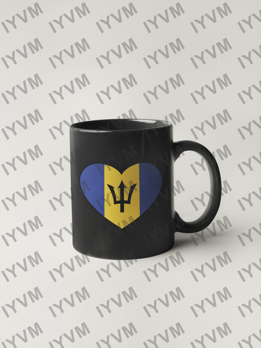 Barbados Flag Heart Sticker Decal