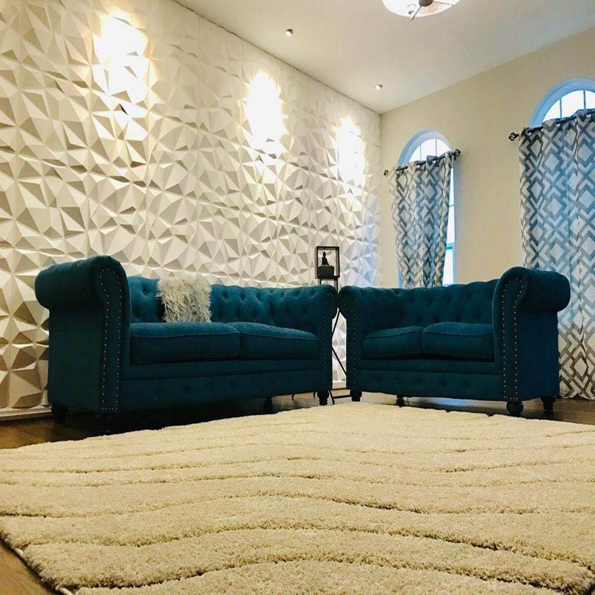 12pcs 3D Wall Decor 3D Wall Panels PVC 3D Wall Decoration Home DIY 11.8"(30cm)