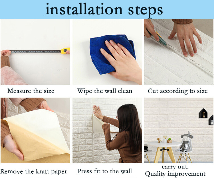 3d Wall Decor Brick Foam DIY Adhesive Self Stickers Room Home Wallpaper Embossed