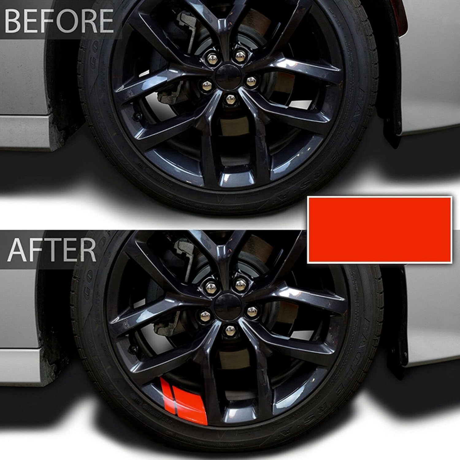 18-21 Inch Reflective Hash Stripe Wheel Decals Kit 6Pcs Inch Wheel Stickers Set