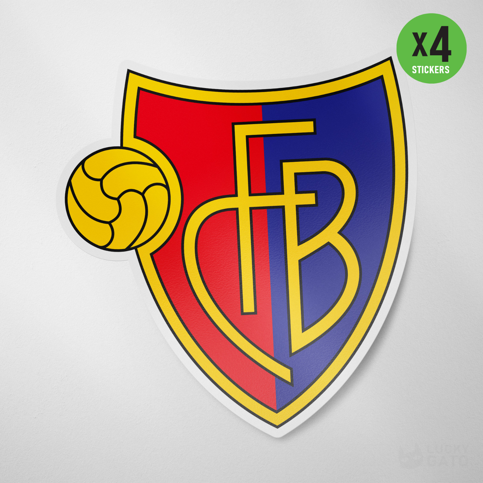 (4 Pack) FC Basel Vinyl Sticker Decal Swiss Football FCB Zurich Super League