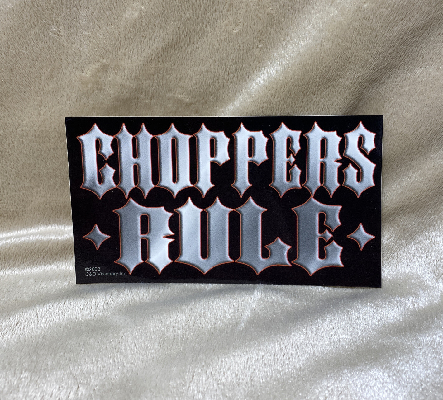 Lot Of 2 Choppers Rule Decal 5”x 2 7/8 " And Live To Ride Decal 4.5”x2.5”