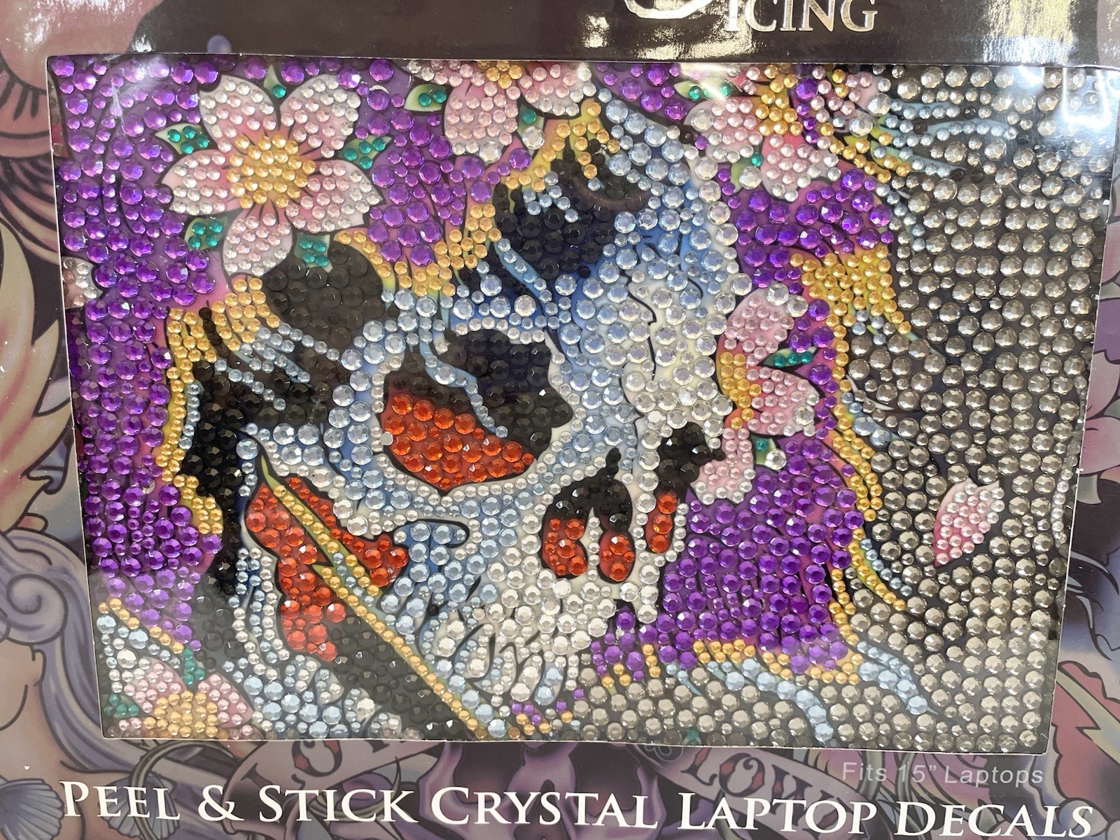 New Ed Hardy Icing Peel & Stick Crystal Laptop Decal Fits 15" Laptop Ghost