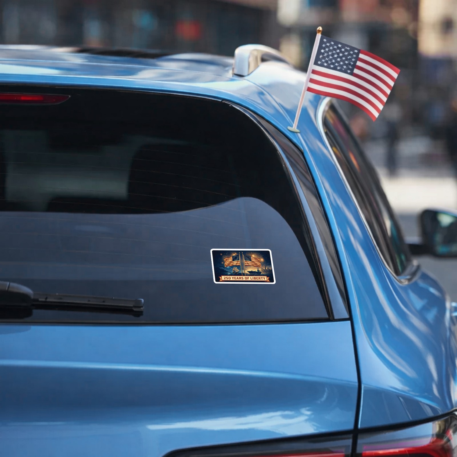 250th Anniversary of USA Sticker, 250 Years Of Liberty, Patriotic Flag Size 5"