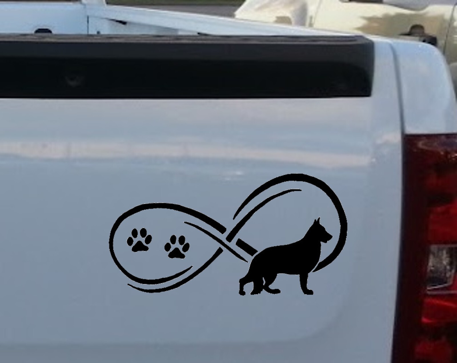 German Shepherd Dog Infinity Black Vinyl Decal Sticker H1001BK