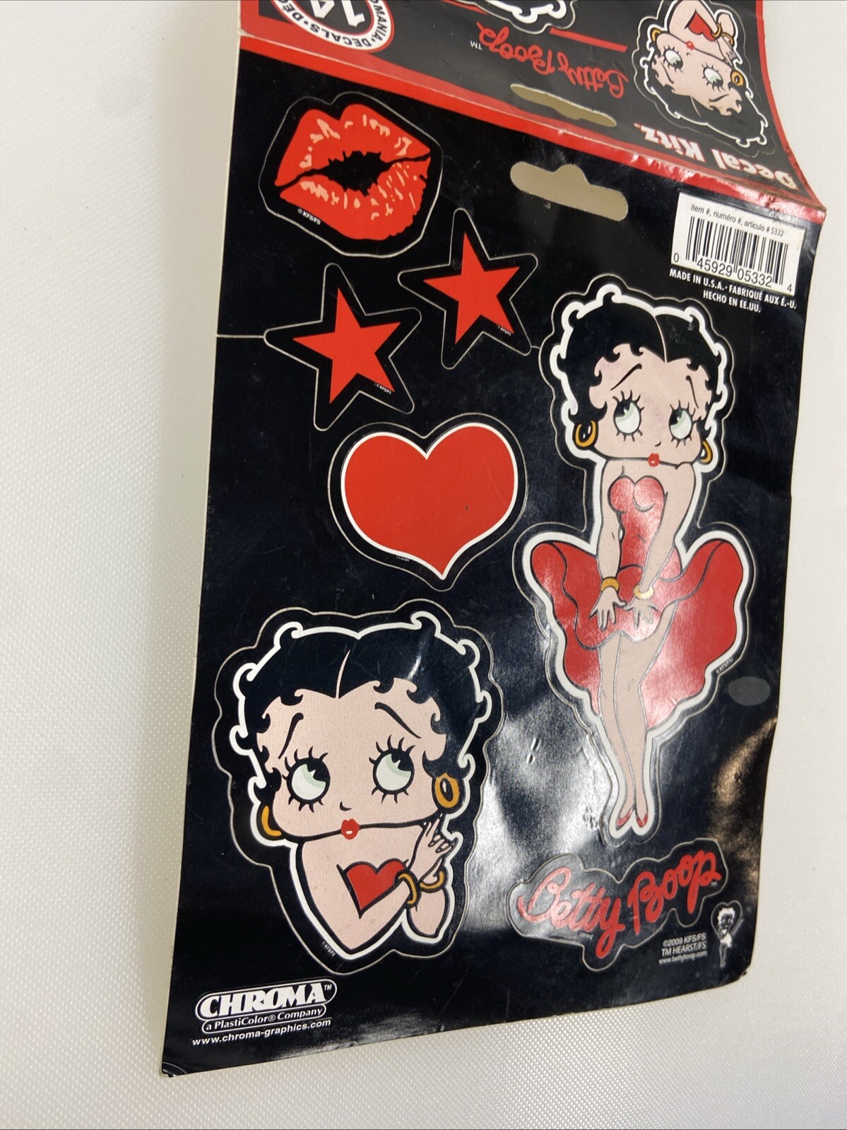Betty Boop 13 of 14 Piece Decal Kitz 2009 by Chroma Graphics. 8"x6" Card #5332
