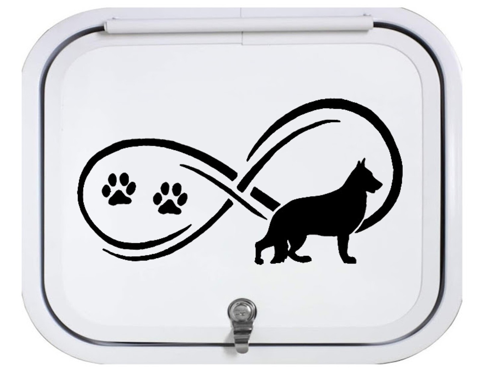 German Shepherd Dog Infinity Black Vinyl Decal Sticker H1001BK