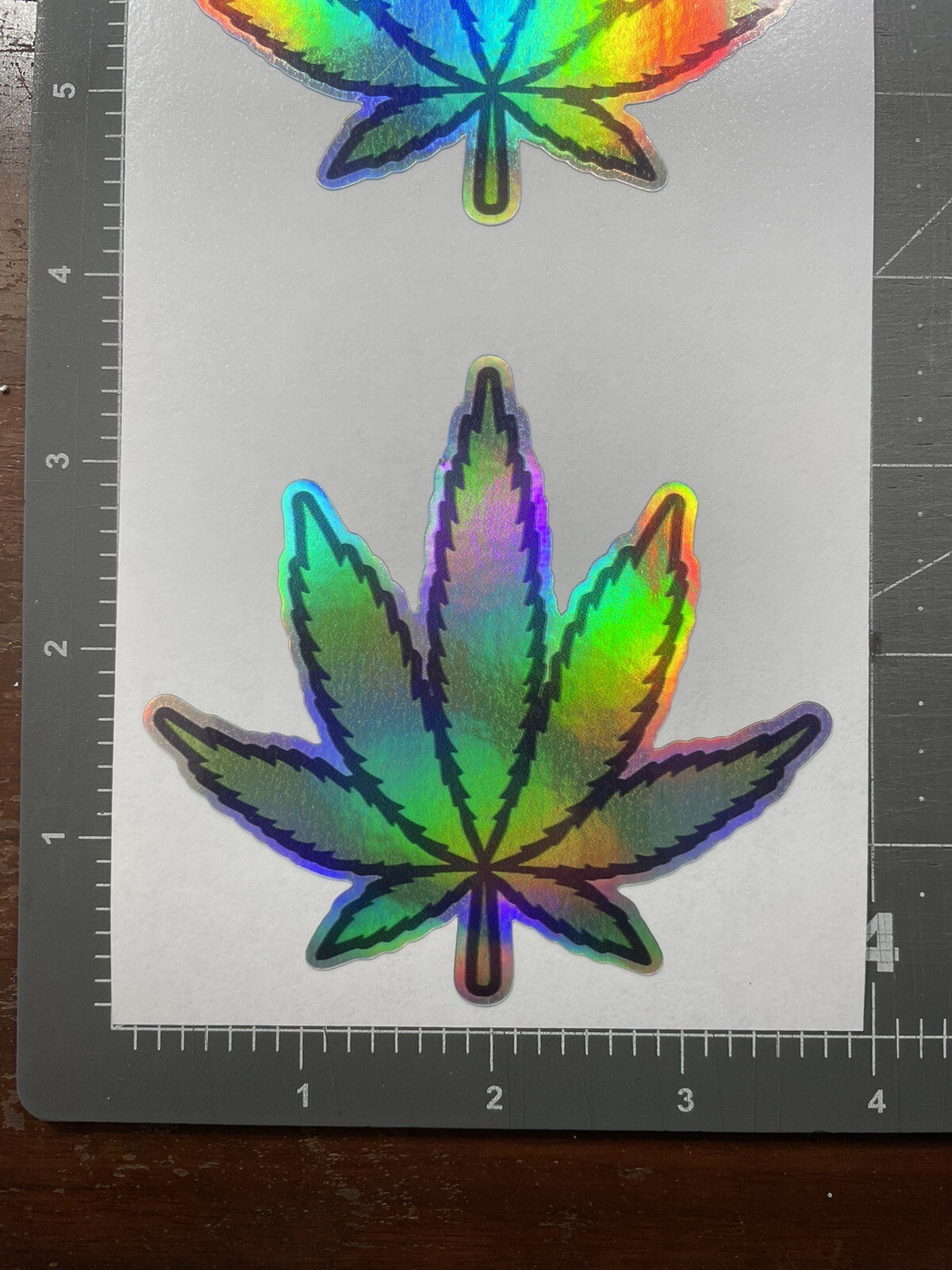 X2 Holographic MARIJUANA POT LEAF Vinyl Decal Stickers Bumper Legalize Weed Fun