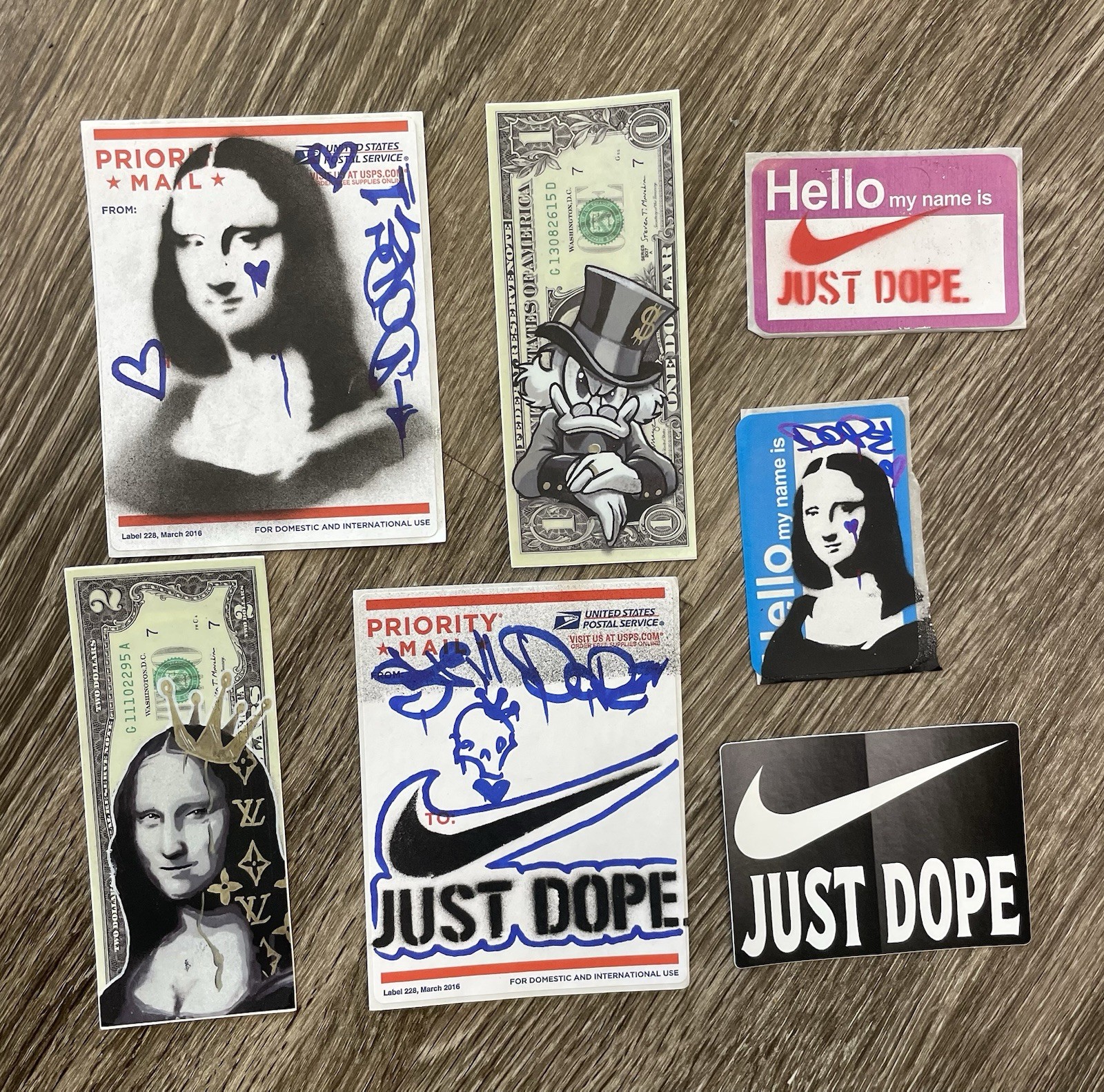 Graffiti Street Art Sticker Pack Slaps Hand Drawn & Cash Art Sticker Prints
