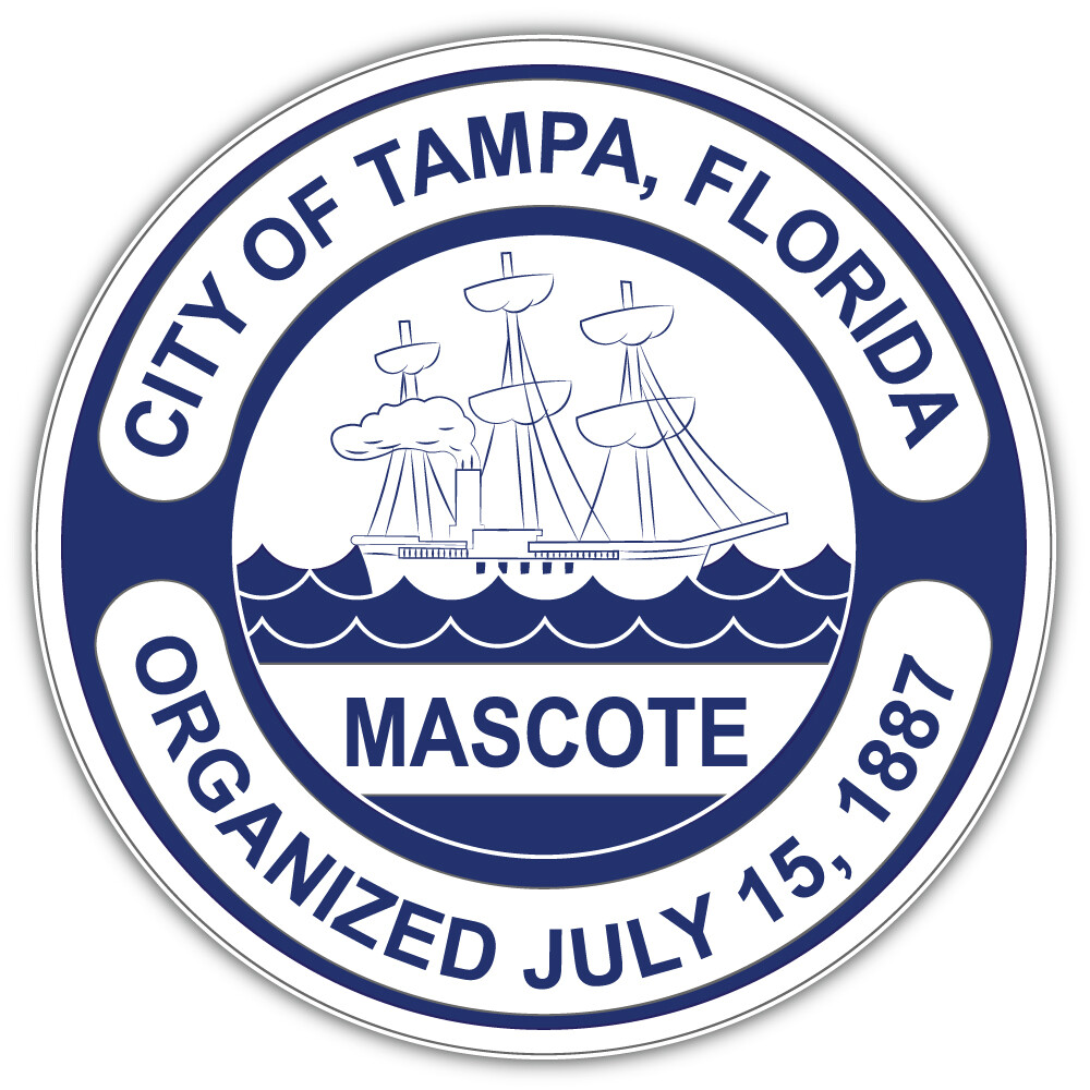Tampa City Florida USA State Emblem Car Bumper Sticker Decal "SIZES"