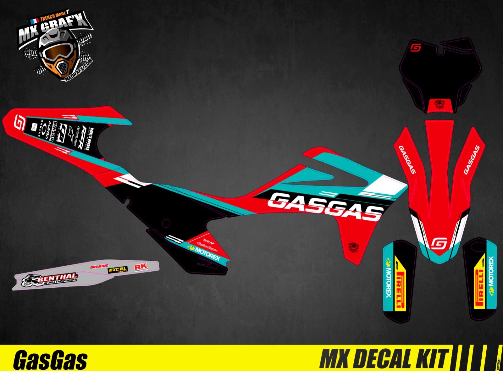Kit Deco Motorcycle for / MX Decal Kit For Gas – Shifter
