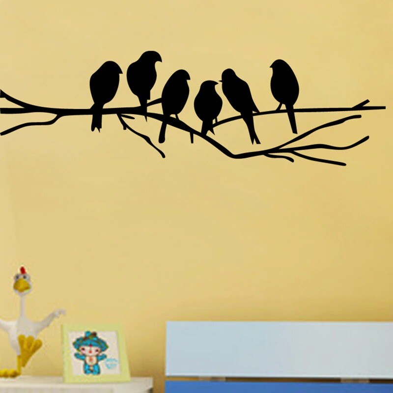 Black White Birds on the Tree Branch Removable Wall sticker decoration for Home